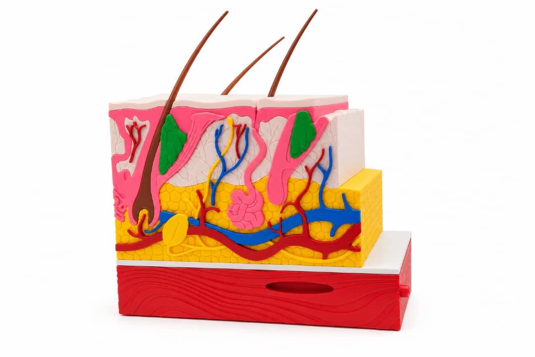 Modelo anatómico impreso en 3D: Piel